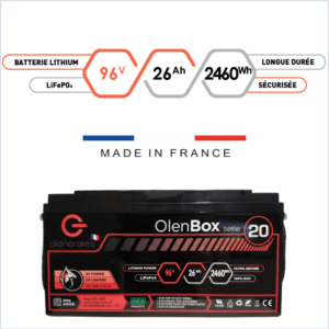 oe bx 0020 096v 026ah v01.0b01 France Battery Batteries Lithium OLENBOX Batterie lithium et matériels électriques