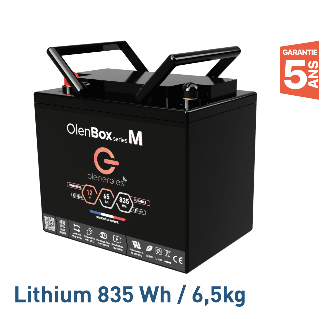 batterie olenbox lithium lfp serie m 835wh 12v 24v France Battery Batterie Lithium OlenBox serie M - 835Wh Batterie lithium et matériels électriques