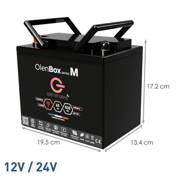 batterie olenbox lithium lfp serie m 835wh 12v 24v dimensions 1 France Battery Batterie Lithium OlenBox M series - 835Wh The specialist in lithium batteries and electrical equipments